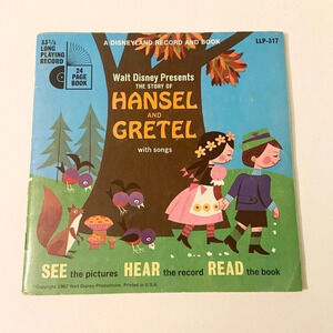 Vintage 1967  Disney Hansel and Gretel 7 Inch Record and Book